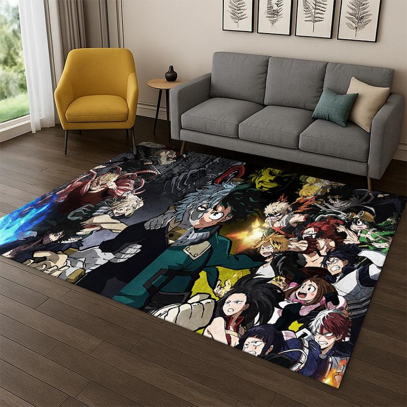 My Hero Academia Deku Bakugou Cartoon Anime Carpet Rug for Bedroom Living Room Sofa Doormat Home Decor,Kid Area Rug Non-slip