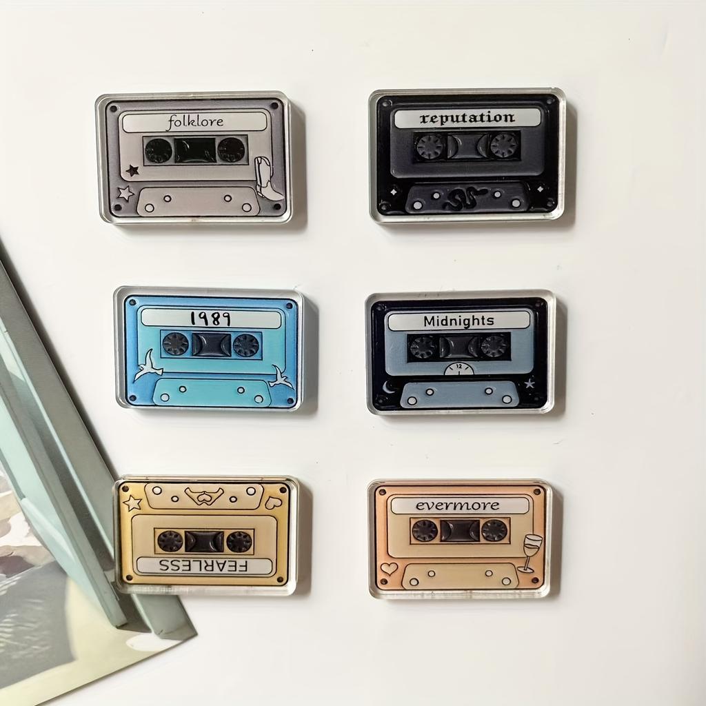 6 шт. акриловые миниатюрные мини-магниты на магнитную ленту для радиоприемника и холодильника, милые магниты для домашнего декора