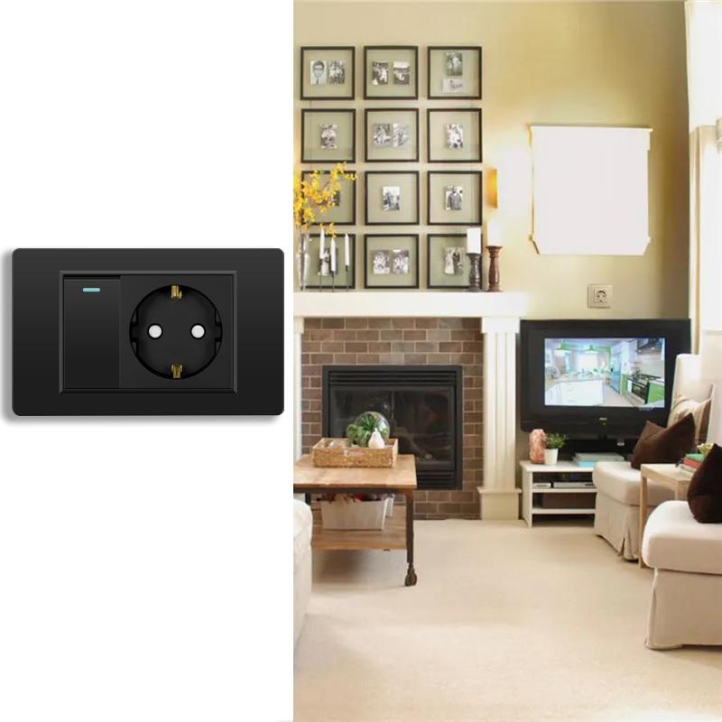 Электрическая розетка европейского корейского стандарта 220 В настенный светильник выключатель питания с USB Type-C 20 Вт интеллектуальная розетка для быстрой зарядки ПК панель ТВ ТЕЛ