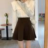 Woolen Skirt for Women  Autumn Winter Plus Size High Waist Small A-line Pleated Skirt Shorts Korean Fashion Clothing