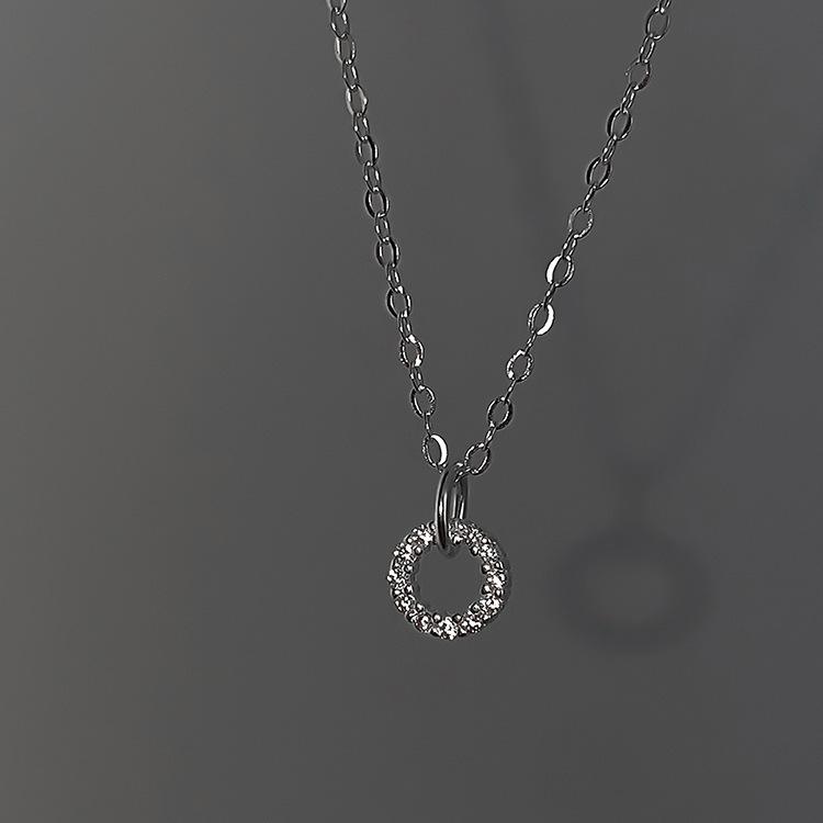 Кольцо-колье женское простое легкое роскошное переплетение микро-инкрустированное цирконием ключичная цепочка из нержавеющей стали