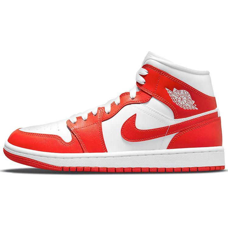 Air Jordan 1 Mid Habanero Red Women Sneakers Orange White BQ6472-116