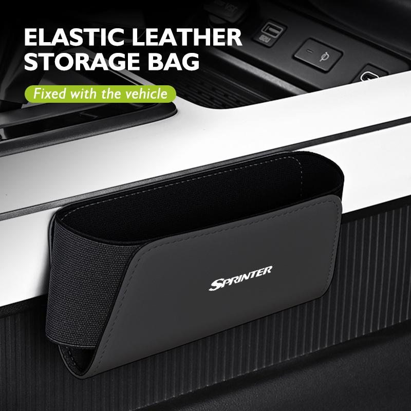FFYE5 Leather Car Door Organizer Phone Sun Visor Glasses Storage Bag For Mercedes Benz W124 W203 VITO Sprinter Viano V-Class R-Class