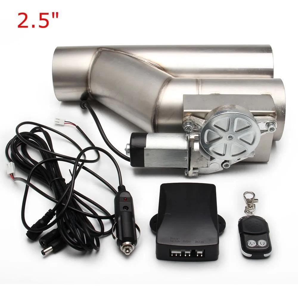 Universal 2.5'' 3" Electric Exhaust Cut Out Valve Y Pipe Exhaust Pipe Muffler with Wireless Remote Control