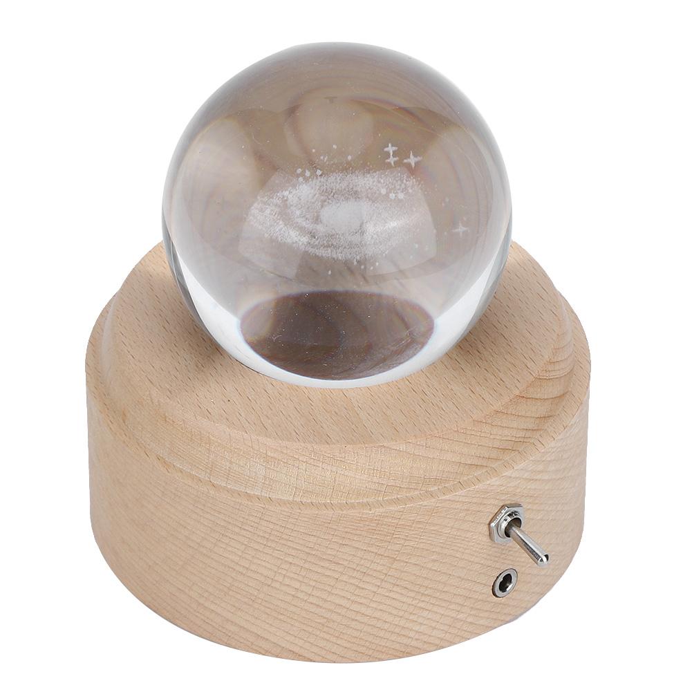 Прозрачный хрустальный шар вращающийся деревянный музыкальный ящик светодиодный ночник для девочек подарок на день рождения Рождество