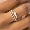 Huitan Creative Stackable Rings for Women Bling Bling Wedding Finger Ring with Brilliant CZ Gold Color Fashion Jewelry Drop Ship