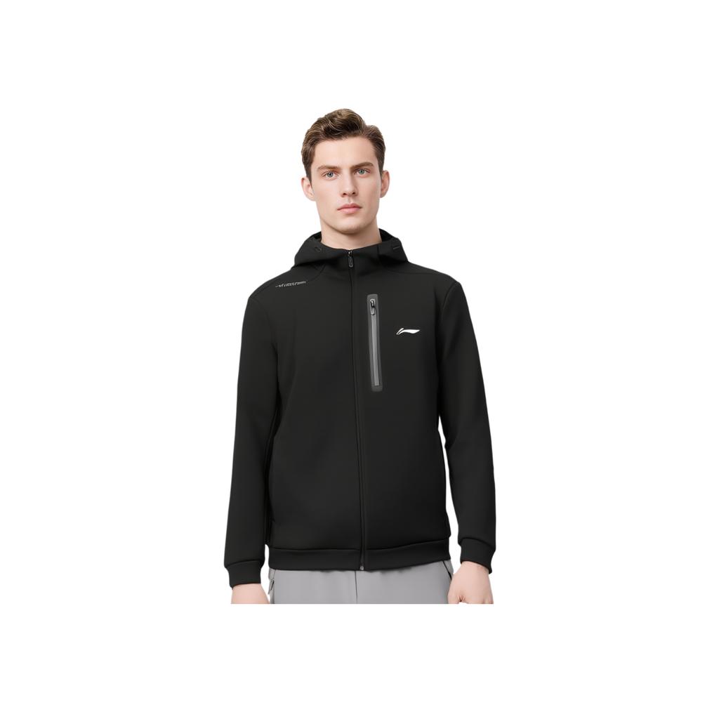 Li-Ning Comfortable Casual Zip Hoodie Men Hoodies Black AWDU393-4