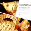 Auspicious Yearly Abundance Fish Figurine Statue, Premium Sandblasted Metallic Sandy Finish, Oriental Feng Shui Art Style Decor, Prosperity