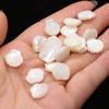 5Pcs, White Natural Shell Pendant, Fashion Sector-Shaped Charms For Jewelry Making DIY Necklace Earrings Accessory, Mardi Gras Valentine's Day Craft