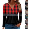Women's T Shirt Tee Print Button Long Sleeve Daily Weekend Fashion Basic V Neck Regular Top