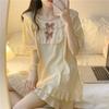 Women's Summer Pajamas Two Piece Set Female Princess Style Pajamas Bow Short Sleeved Shorts Loose Casual Homewear