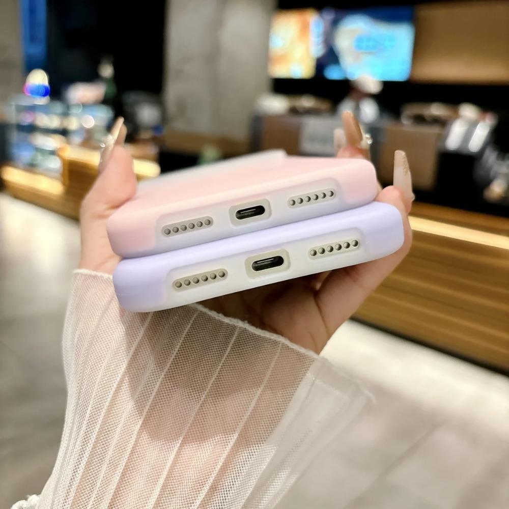 Модный INS Макарон Желейный Чехол с Беспроводной Зарядкой из PC+TPU для IPhone 17 Pro Max Air 16E 15 14 13 12 11 Plus Гладкая Задняя Крышка