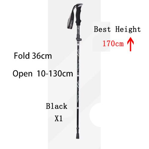 5-Section Outdoor Fold Trekking Pole Camping Portable Walking Hiking Stick for Nordic Elderly Telescopic