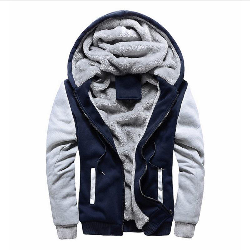 Men's Jacket Thicken Winter Jackets Men Fleece Long Sleeve Coat Man Casual Hoodies Streetwear Coats