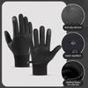 Black Winter Full Fingers Thermal Gloves Lining Windproof and Waterproof Cycling Gloves Motorcycle Ski Touch Screen Fleece Glove