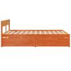Solid Wood Bed Frame without Mattress Wax Brown 150 x 200 cm Pine Wood