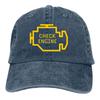 Washed Unisexs Baseball Cap Check Engine Trucker Snapback Caps Dad Hat Check Engine Light Golf Hats