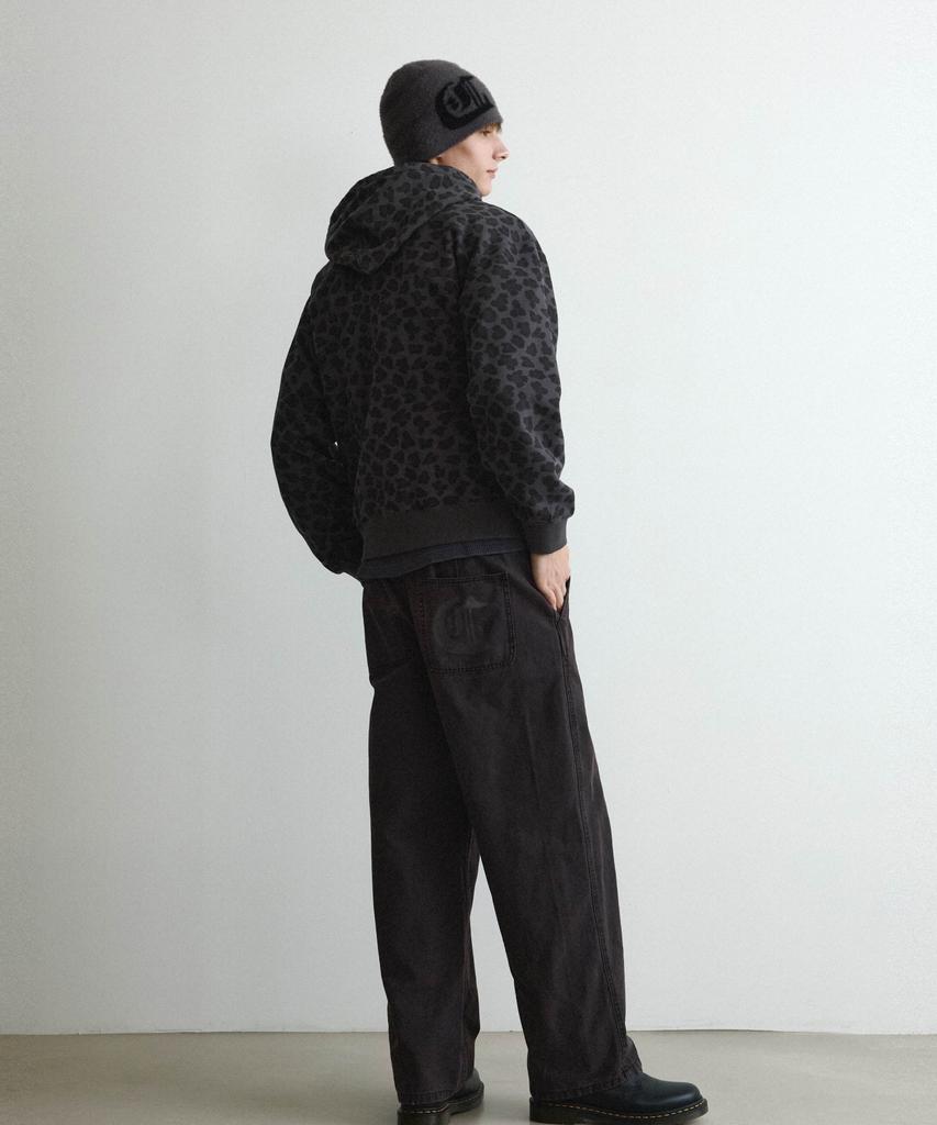 COVERNAT Loose Straight Dyed Work Jeans Dark Purple