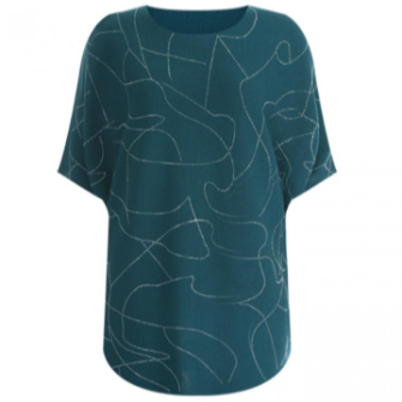 Shop Women S 3 4 Sleeve KniT T ShirT Cubic paTTern boaT Neck Summer Gg Wkn 119