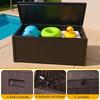 Waterproof Outdoor Storage Box UV-Resistant PP Deck Box Lockable Outside Storage Box Container for Patio Furniure