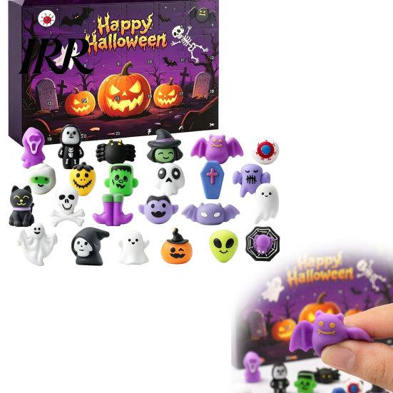 Halloween Decoration Ideas Advent Calendar, 24 Days Countdown Calendar with Pcs Slow Rising Gift for Children Squeeze Toys, Scary Collectible