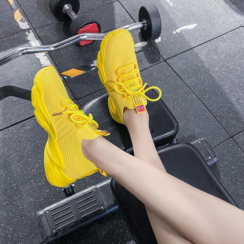 Весенняя новая корейская версия летающей тканой женской обуви, студенческая спортивная обувь для бега, женская дышащая женская обувь