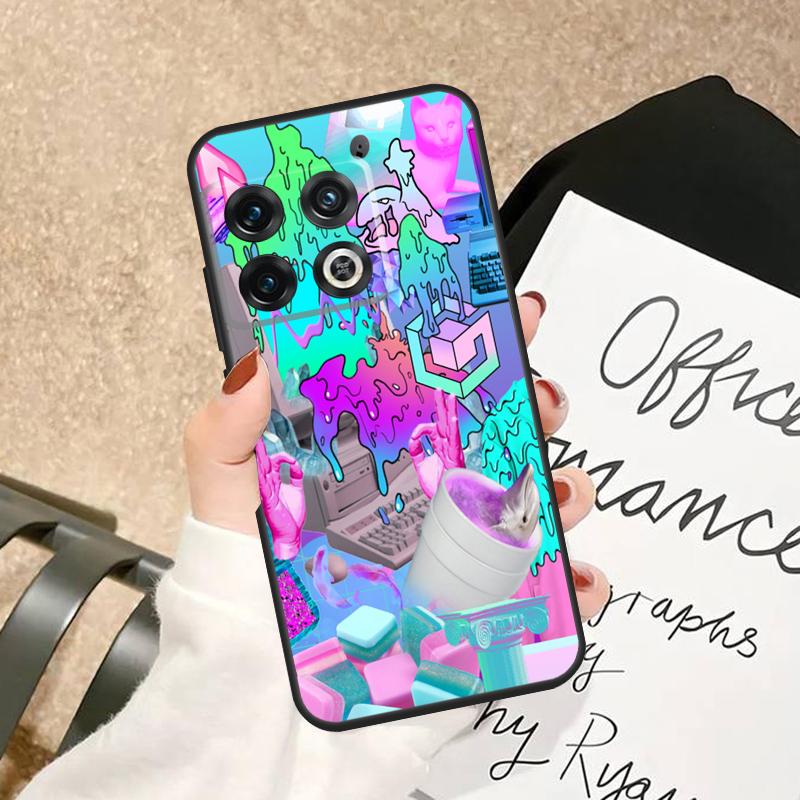 Эстетичный триповый чехол в стиле Vaporwave для OnePlus 10 Pro 10T 8T 13T 15 13 12 11 15R 13R 12R Nord 5 CE 4 2 3 Lite N20 N30