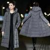Women Long Puffer Coat Jacket Hooded Padded Quilted Parka Outerwear Winter Warmer
