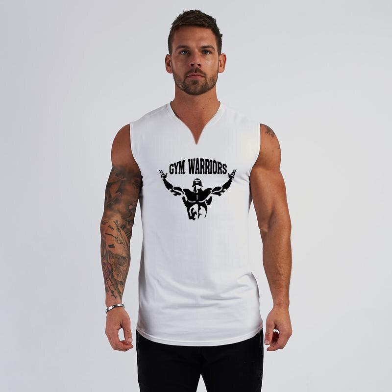 Muscleguys Новый летний тонкий хлопковый жилет, тонкая трендовая футболка с v-образным вырезом без рукавов, топы для бега для фитнеса