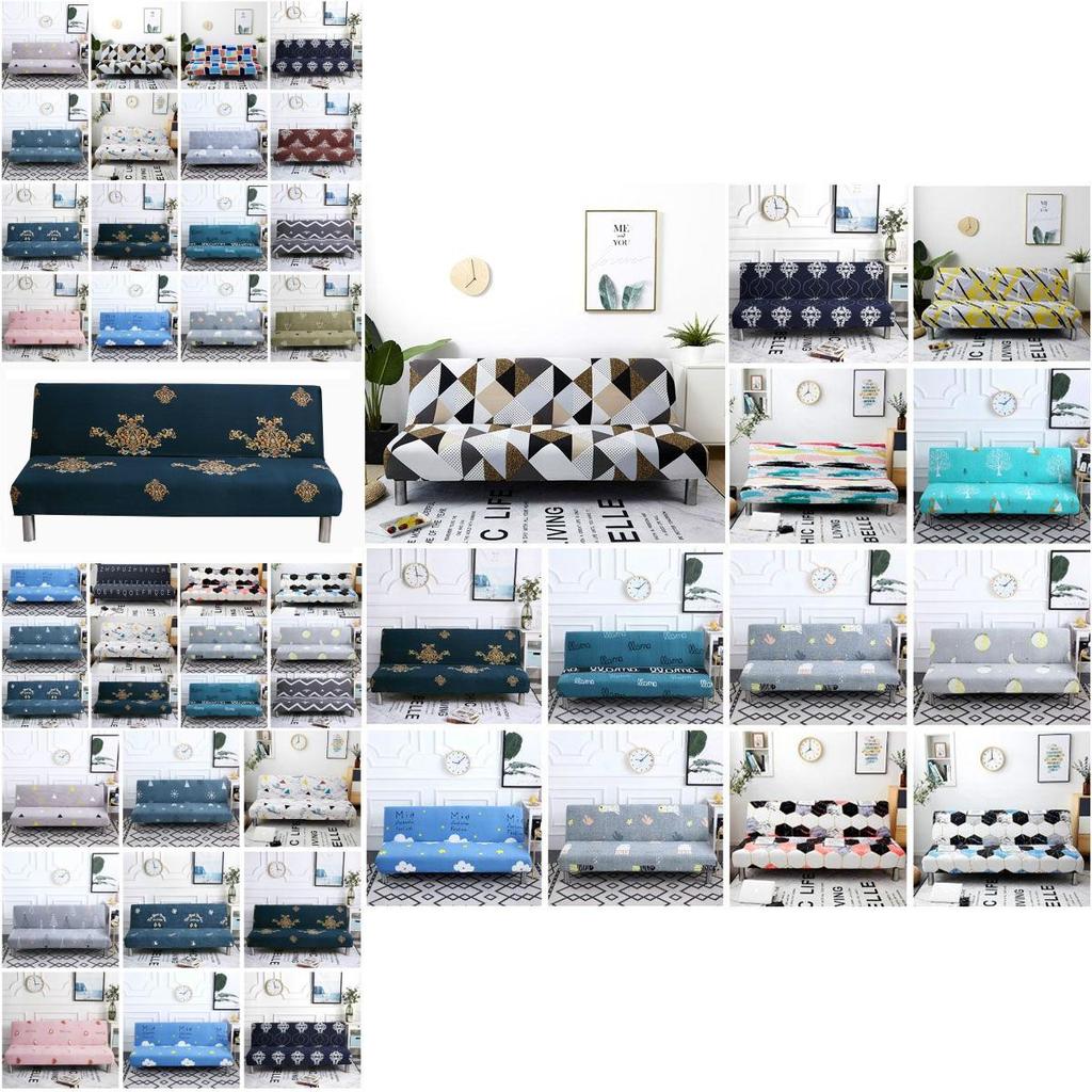 Comfortable And Stretchable Printed Slipcover Without Armrest Sofa Bed Cover For Modern Living Spaces