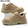 Oulylan Labor Footwear Anti Puncture Steel Toe Safety Boots Wear Resistant Work Protective Shoes Male Summer Breathable For Men