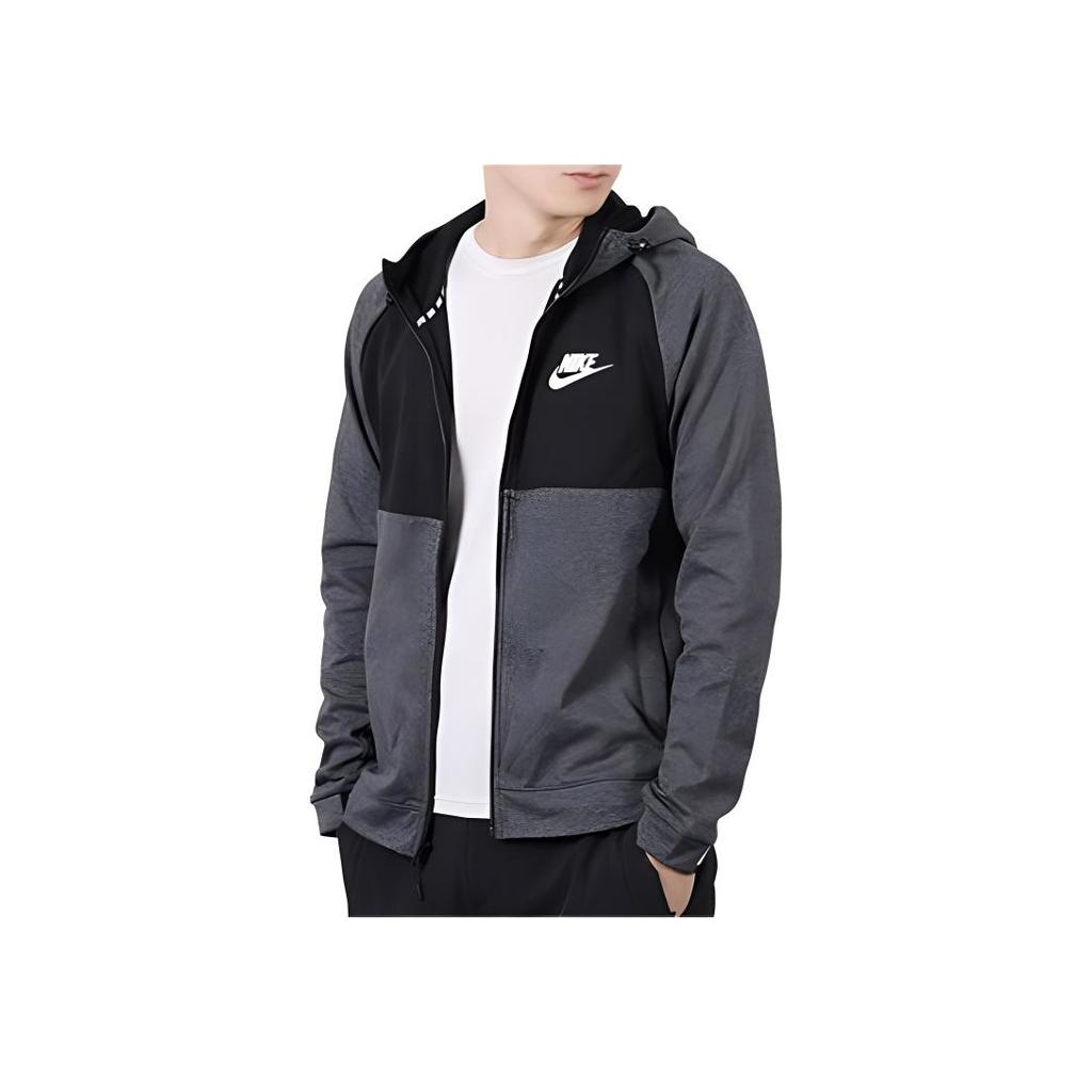 Nike Куртка с цветным логотипом на молнии с длинным рукавом, мужская куртка, серая 861743-071