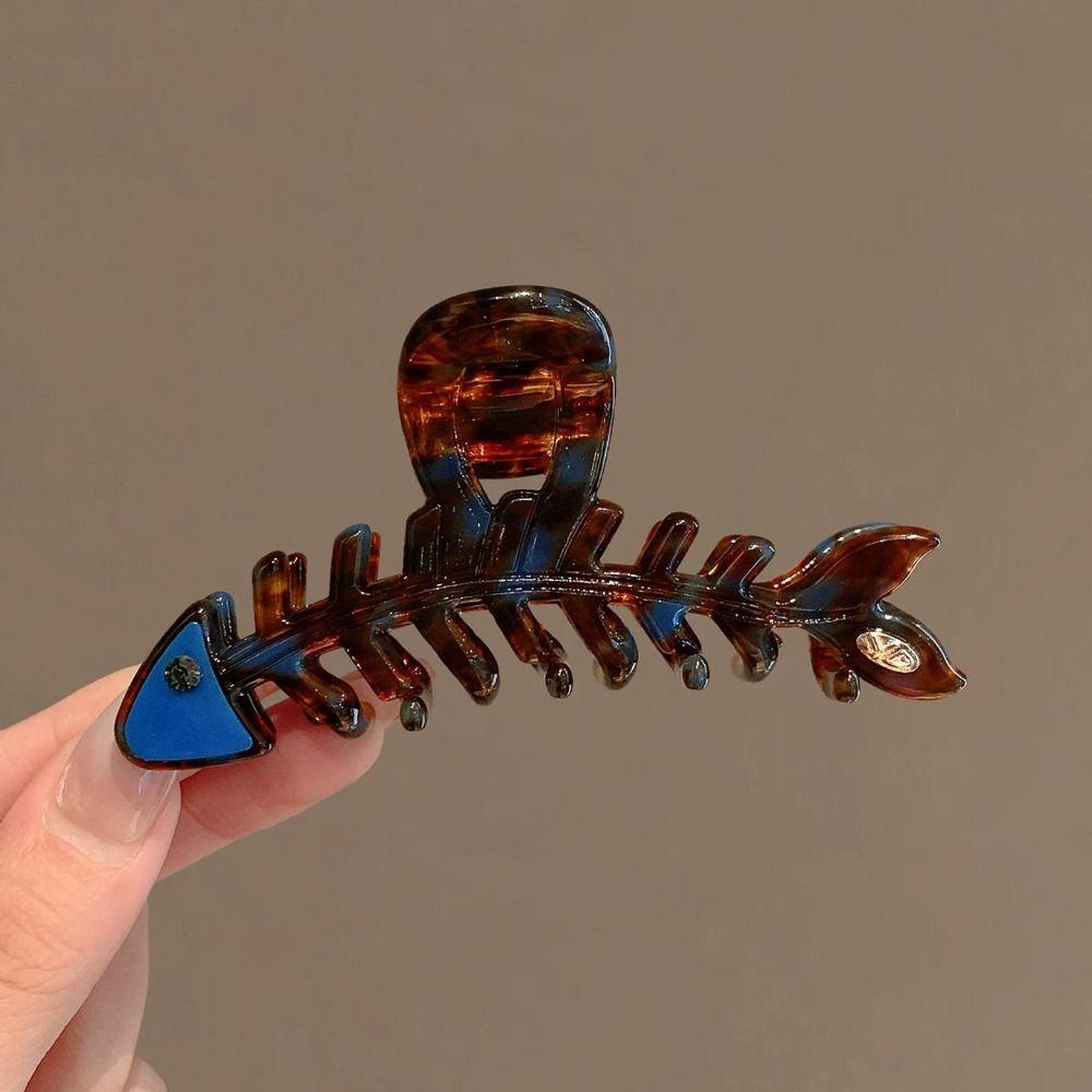 Hairpin Fish Bone Shaped Hair Claw Acetic Acid Acetate Shark Clip Cute Animals Hair Clip Headwear