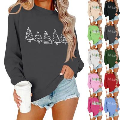 Женская модная повседневная свободная толстовка с круглым вырезом и длинным рукавом, однотонная