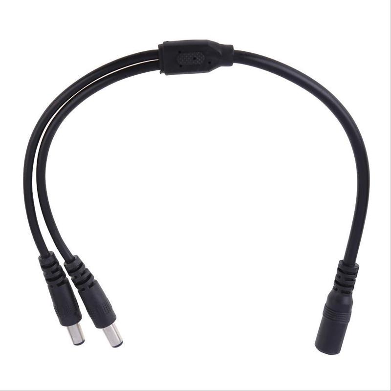 1 гнездо на 2 штекера постоянного тока, кабельный разветвитель 5,5x2,1 мм, адаптер для видеонаблюдения