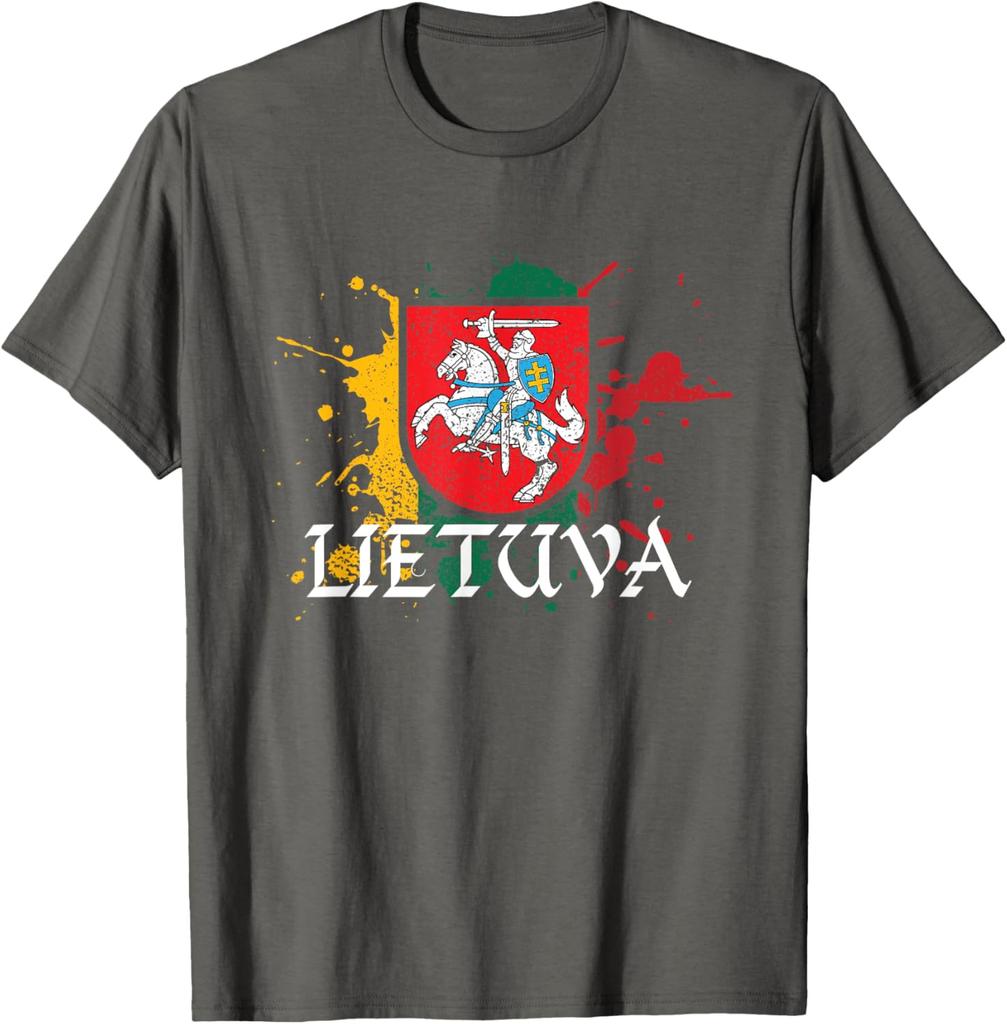 Lithuania Vytis Coat of Arms Grunge Style TShirt Retro Lietuva Graphic Tee