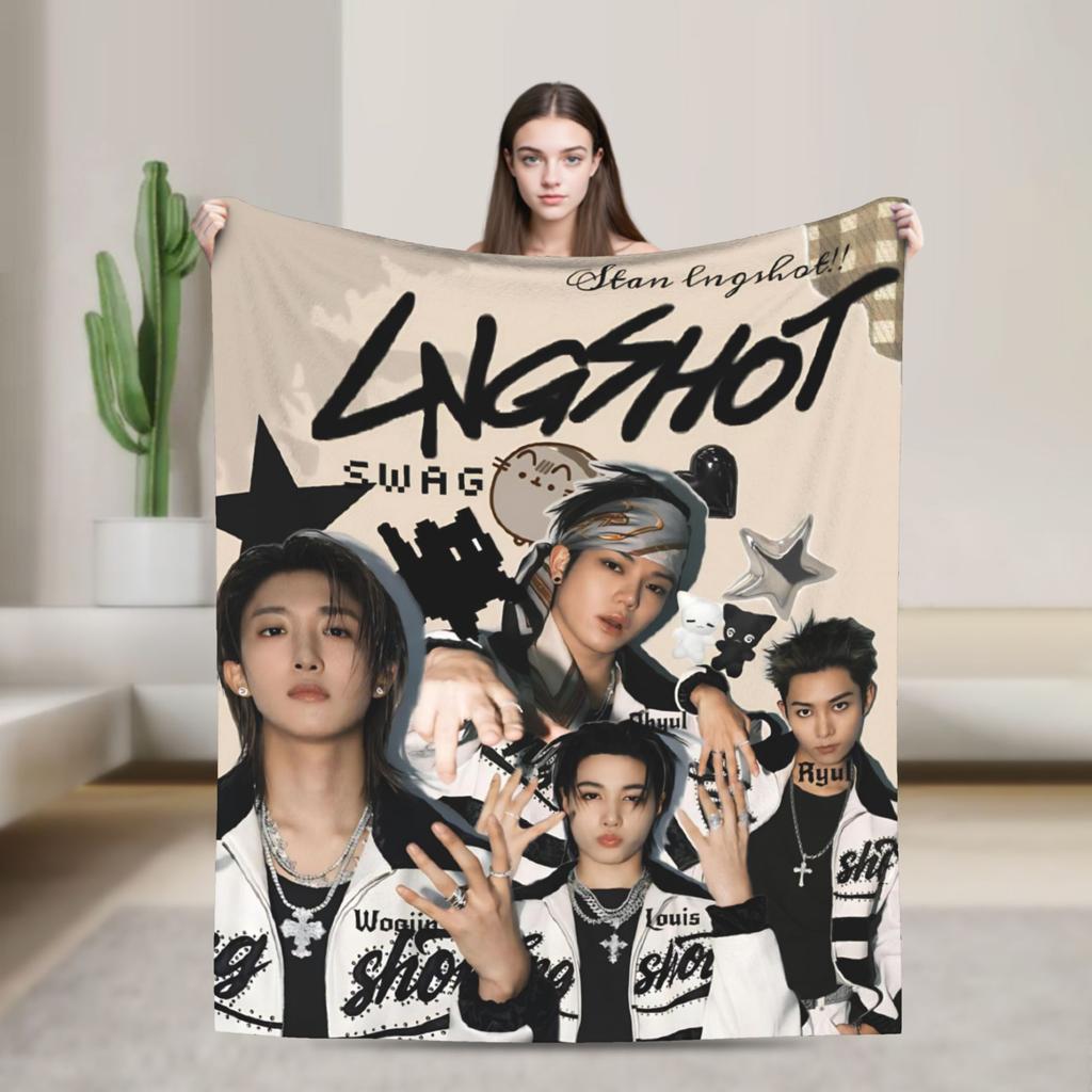 Kpop Group Lngshot  Printed Blanket For Men Women Ultra Soft  Throw Blankets for Bed 50x60 Inches Multi-size