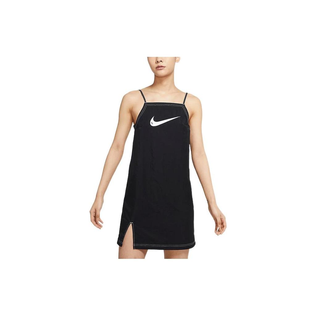 Nike Color-Block Contrast Stitching Sporty Casual Dress Women Dress Black DM6743-010