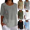 Футболки с коротким рукавом и круглым вырезом, футболки для женщин, модные топы, легкая мягкая повседневная летняя рубашка на пуговицах
