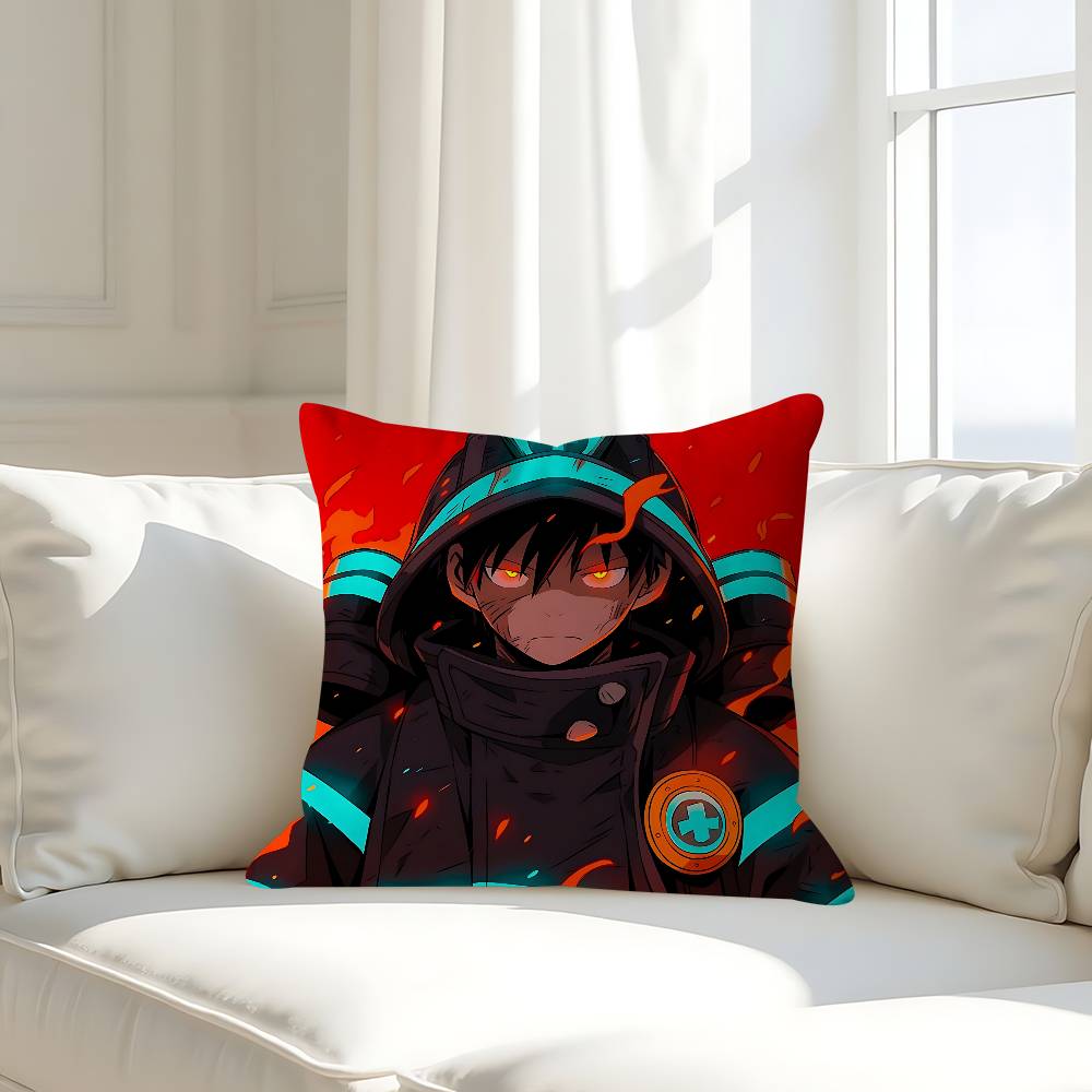 Anime F-Fire-Force Pillow Case Removable Washable Cushion Cover – All-Season Soft Linen