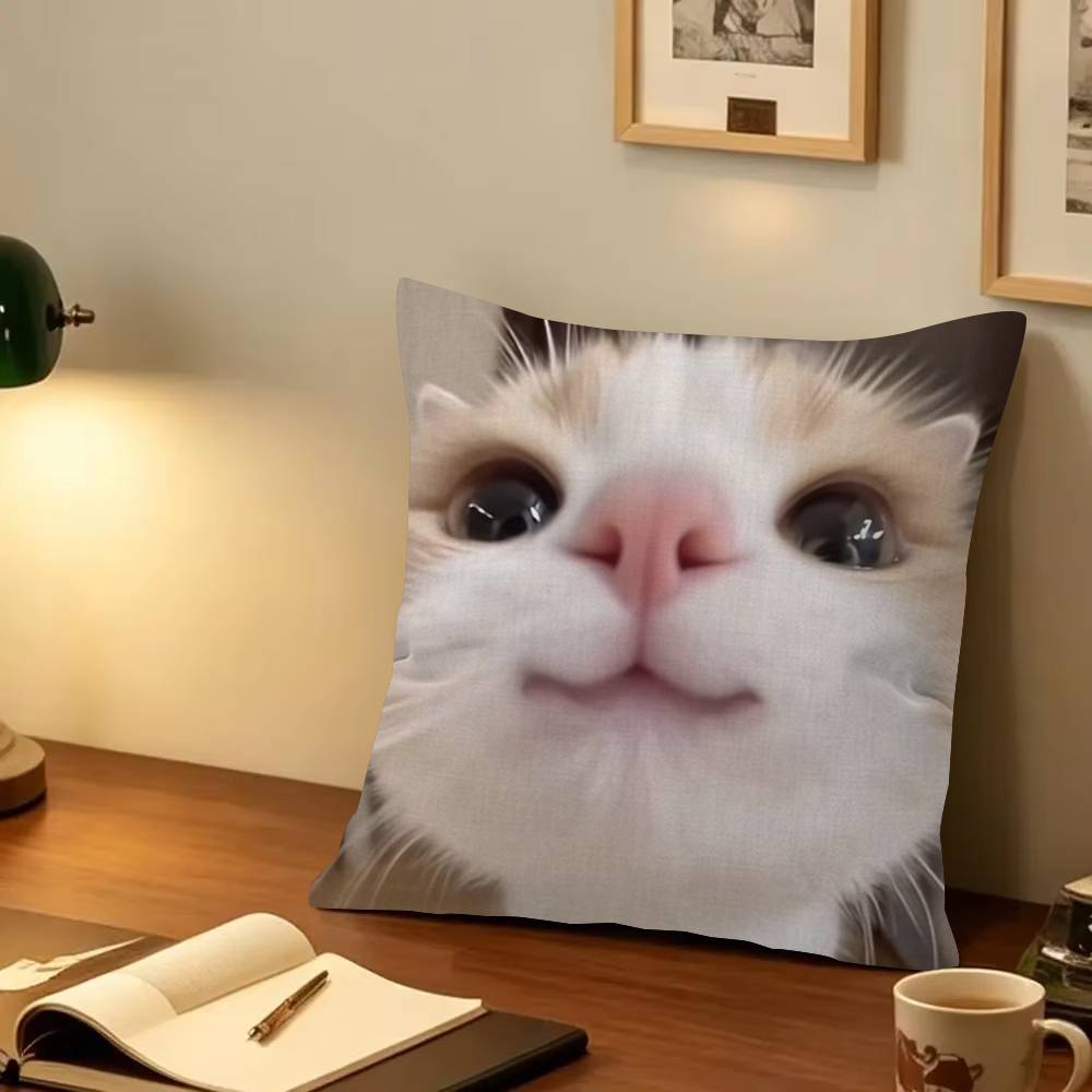Kawaii Cat fun Cushion Cover Pillowcase Upholstery Sofa Throw Pillow Home Decor Pillowcas