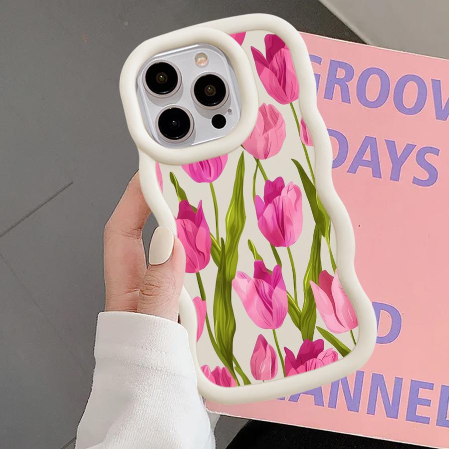 Простой чехол-накладка с мягким цветочным рисунком для iPhone 16 Pro Max 17 Air 11 XR 8 14 12 13 15 Plus