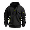 2Pcs/Set Men Sports Suit Hooded Drawstring Long Sleeve Pockets Sweatshirt Elastic Waist