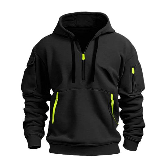2Pcs/Set Men Sports Suit Hooded Drawstring Long Sleeve Pockets Sweatshirt Elastic Waist