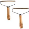 Brosse Anti-Peluches - Manuel - 2 Pièces - Lames En Cuivre - Manche En Bois - Portable