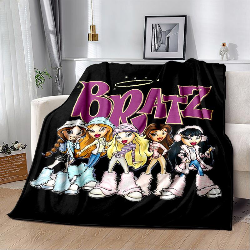 Одеяло для девочек с 3D принтом Bratz, мягкое фланелевое одеяло для дома, спальни, кровати, дивана, пикника, офиса, походного чехла, детский подарок