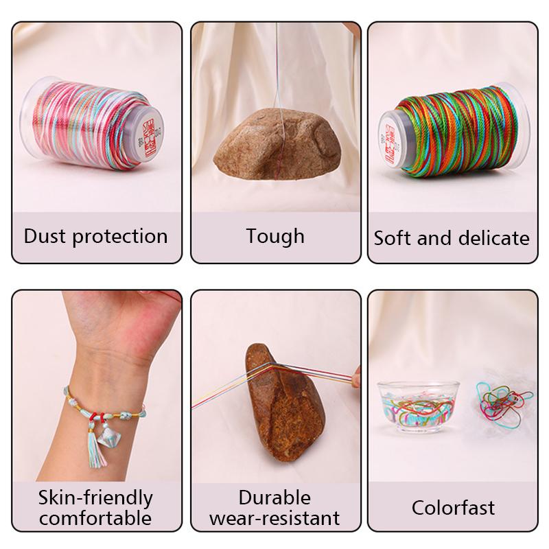 1 моток сделай сам многопрядная нить ручная нить браслет с градиентной нитью полиамидное волокно веревка плетение плетеная веревка 18 прядей