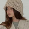 Slowslowly Sleeve Handmade Crochet Knit Wool Bucket Hat _ Beige