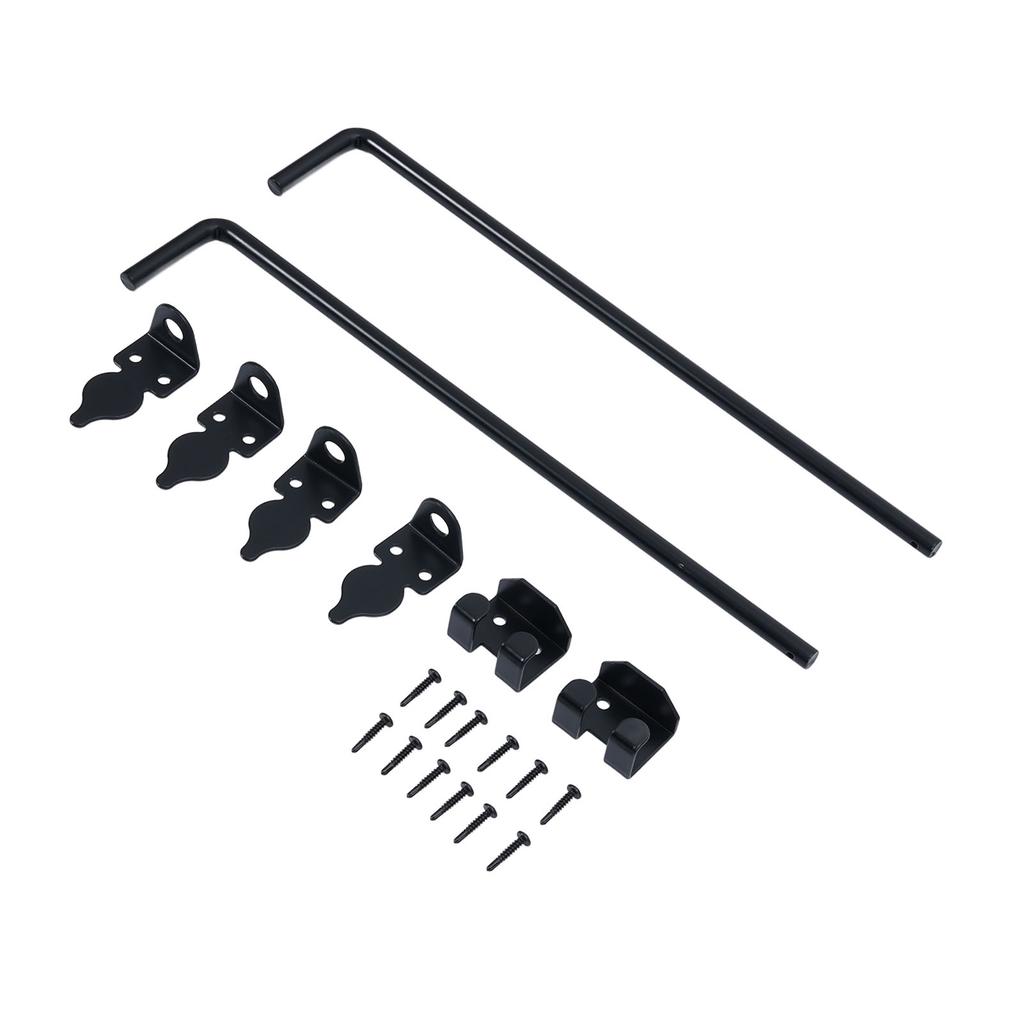 2 комплекта защелки для ворот 18 дюймов с защитой от дождя, черное порошковое покрытие, углеродистая сталь, фиксатор ворот