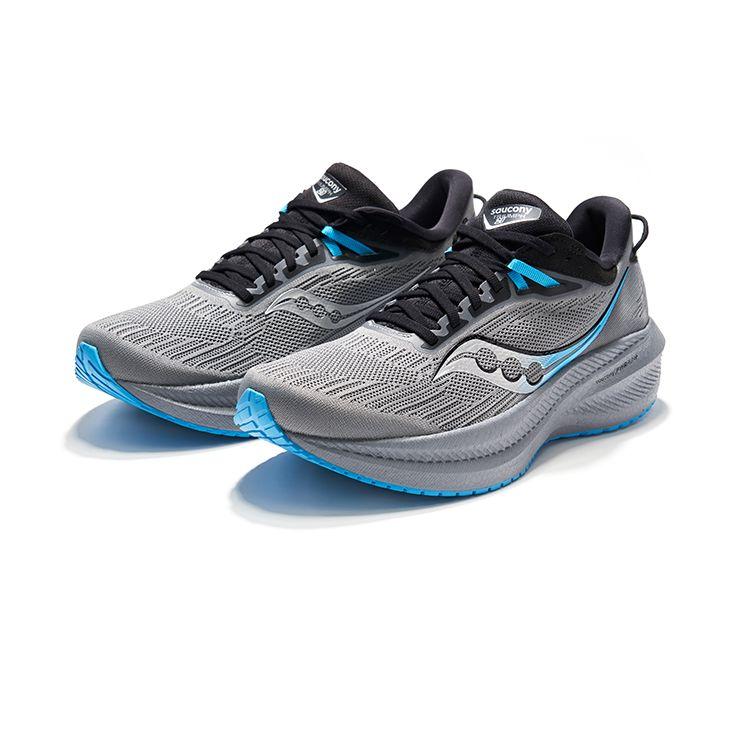 SAUCONY Triumph 21 Шнуровка Прочные Водонепроницаемые Дышащие Низкие Тренировочные Городские Кроссовки для Бега Мужские кроссовки Серый Черный S20881-20